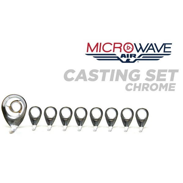 AMERICAN TACKLE MICROWAVE AIRWAVE CASTING GUIDE SET-HARD CHROME 9 GUIDES 